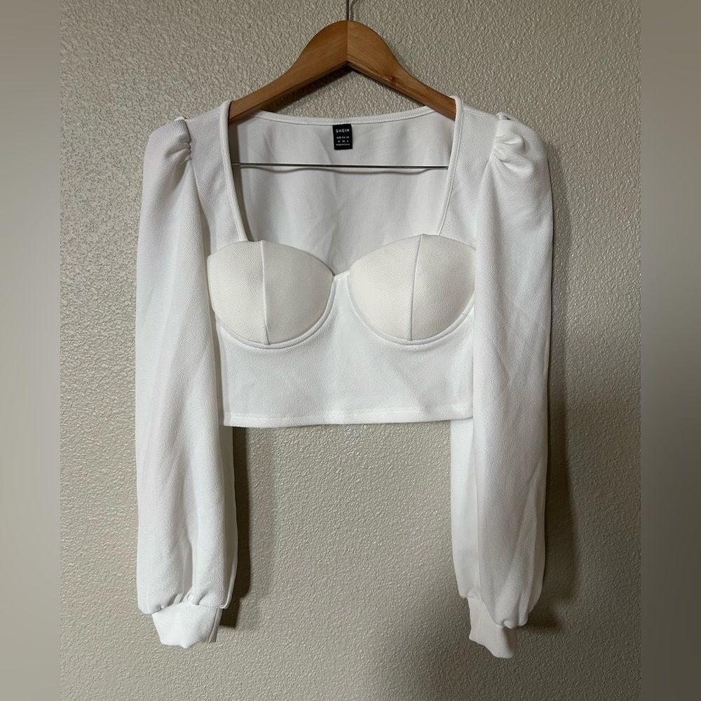 NWOT Shein Crop Top Women's Blouse w/ Bell Sleeves Size M
